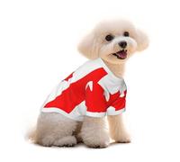 Medium Pets Dogs T-Shirt, Canadian Flag Print Cats Cotton Sweatshirts, for Chihuahua Yorkie Puppy Clothes Short Sleeve