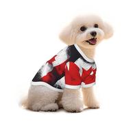 Medium Pets Dogs T-Shirt, Canadian Flag Print Cats Cotton Sweatshirts, for Chihuahua Yorkie Puppy Clothes Short Sleeve