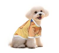 Medium Pets Dogs T-Shirt, Crooked Owl Print Cats Cotton Sweatshirts, for Chihuahua Yorkie Puppy Clothes Short Sleeve