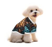 Medium Pets Dogs T-Shirt, Fishscale Pattern Print Cats Cotton Sweatshirts, for Chihuahua Yorkie Puppy Clothes Short Sleeve