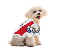Medium Pets Dogs T-Shirt, Iowa State Flag Print Cats Cotton Sweatshirts, for Chihuahua Yorkie Puppy Clothes Short Sleeve