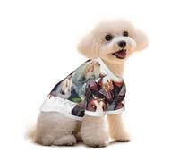 Medium Pets Dogs T-Shirt, Wolves and Reindeer Print Cats Cotton Sweatshirts, for Chihuahua Yorkie Puppy Clothes Short Sleeve