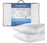(Medium Pillow, 2 Pack) Snuggledown Luxurious Hotel Pillow UK Made