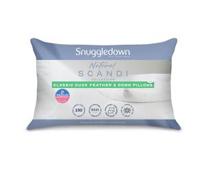 (Medium Pillow, 4 Pack) Snuggledown Scandi Duck Feather & Down Pillow UK Made