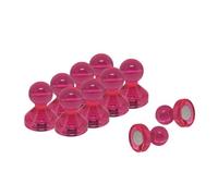 Medium Pink Acrylic Push Pin Magnet For Fridge, Whiteboard, Noticeboard, Filing Cabinet - 15mm Dia X 21mm Tall - Pack Of 10