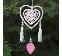 Medium Pink Heart Dream Catcher - Vegan, Handmade Bali Spirit
