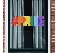 Medium Pride Window Sticker for Glass - Reusable Gay Pride Accessories for Windows - Pride Party Decorations for Shops Bars Cafes Clubs