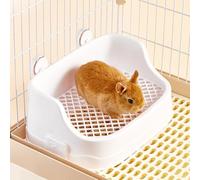 Medium Rabbit Litter Box, Detachable Bunny Corner Toilet with Large Container for Medium&Small Size Animals Bedding Litter Pan Potty Trainer for Small Animals Guinea Pigs Hamsters Galesaur (White)