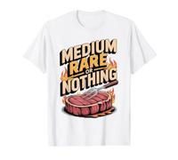 Medium Rare or Nothing Steak Beef Ribeye BBQ Value Graphic T-Shirt, Men, White, S