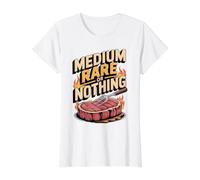 Medium Rare or Nothing Steak Beef Ribeye BBQ Value Graphic T-Shirt, Women, White, XL