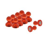 Medium Red Acrylic Push Pin Magnet For Fridge, Whiteboard, Noticeboard, Filing Cabinet - 15mm Dia X 21mm Tall - Pack Of 10