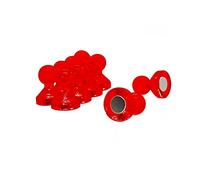 Medium Red Acrylic Push Pin Magnet for Fridge, Whiteboard, Noticeboard, Filing Cabinet - 15mm dia x 21mm tall - Pack of 10