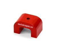 Medium Red Alnico Horseshoe Magnet for High-Temperature, Engineering, and Manufacturing Applications - 40mm x 25mm x 25mm 4.5mm hole - 9kg Pull