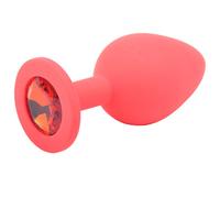 Medium Red Jewelled Silicone Butt Plug