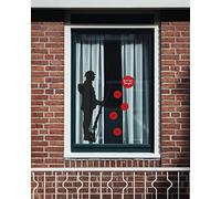 Medium Remembrance Soldier Silhouette Window Sticker for Glass - Includes 5 Remembrance Poppies with Lest We Forget Sticker