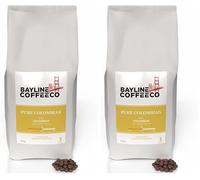 Medium Roast Pure Colombian Coffee Beans 908g - Bayline Coffee Co Colombia- US West Coast Bay Style For Cafetiere Filter Bean To Cup V60 & Espresso Machines - Strength 3 (Pack of 2)
