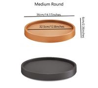 B2C Mobile Planter Saucer Flower Pot With Wheels Round 3 Sizes Portable Plant Cart Medium Round Anthracite