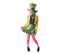 (Medium) Rubie's Ladies Mad Hatter Alice in Wonderland Fancy Dress Costume - Sizes 16-18