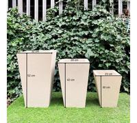 Medium Sandstone Classic Square Greek Style Planter Vase