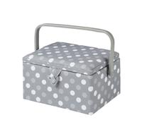 Medium Sewing Basket Grey Spot 18.5 X 26 X 15Cm - Sewing Online Ga1129M