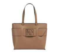 Medium Shopper Bag with Tone-on-Tone Monogram - female - Armani Exchange - Shopping Bags - Beige - ONE SIZE - Bags ONE SIZE