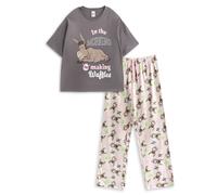 (Medium) Shrek Short Sleeve Long Leg Pyjama Set (Womens Multicoloured)