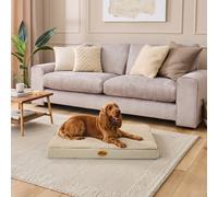 Silentnight Crate Dog Bed - Orthopaedic Firm Support Pet Mattress with Non-Slip Base - Comfort & Support Mat Reduce Pressure on Joints, Removable and Washable Sherpa Cover, Medium 51x76cm, Natural