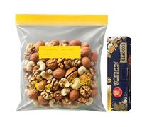 Medium Size Food Storage Freezer Bags by ECOOPTS | Double Zipper Lock&Easy to Open Fresh Keep Bags| Ultra Stong Reusable, BPA Free 24×27.5cm/Bags(35, M)