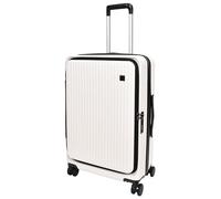 Medium Size Suitcase Hard Shell Four Wheel Expandable Luggage Roamer White