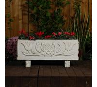 Medium Size Tulip Design White Stone Planter Trough