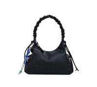 Medium-sized handbag in solid-color leather-effect fabric, logo...