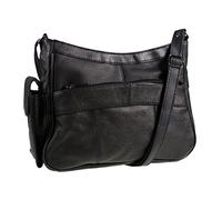 Medium Sized Soft Nappa Black Leather Bag Handbag with long strap - Can be worn across the body