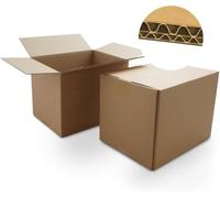 Medium Sized Strong Double Wall Cardboard Brown Packing Boxes for Home Moving Removal 304x229x229mm 12x9x9" (10)