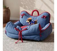 Medium Small Dog Sofa Bed, Pet Cat Blanket Sleep Pad (Blue,50x40x30cm) | 3-In-1 Puppy Bed Couch with Blanket, Warm Kitten Nest Mattress with Pillow for Small Medium Pets, Washable Removable Cover