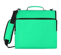 Medium Spring Green Zipper Binder with 500 Sheet Capacity, Water Resistant Fabric Portfolio for College Students