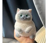 Medium Squishy Cat, Fluffy Sticky Soft Realistic Cat,Stress Relieving Cute Large Cat Toys for Family or Friend (Siamese Cat)