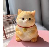 Medium Squishy Cat, Fluffy Sticky Soft Realistic Cat,Stress Relieving Cute Large Cat Toys for Family or Friend (Orange Cat)