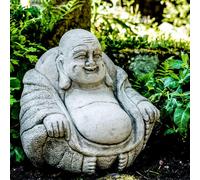 Medium Stone Cast Happy Buddha Sculpture