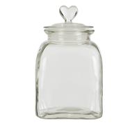 Medium Storage Jar, Glass Canister with Heart-Shaped Lid, Ideal for Storing Sweets, Spices Premier Housewares Clear One Size