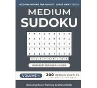 Medium Sudoku Puzzle Book for Adults -- Volume 4: 200 Medium Puzzles | One Puzzle Per Page | Large Print | 8.25" x 11" | for Relaxing Brain Training ... (Medium Sudoku for Adults - Large Print)