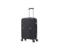 Medium Suitcase Unbreakable Hard Shell on 4 Dual Spinner Wheels Super Lightweight Hold Check in with Built-in TSA Lock | Black