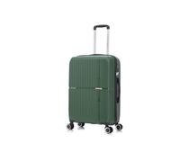 Medium Suitcase Unbreakable Hard Shell on 4 Dual Spinner Wheels Super Lightweight Hold Check in with Built-in TSA Lock | Green