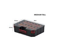 B2C Tager DIY Storage Organiser Compartment Parts Screws Carry Case Tool Box Workshop Garage Home (Medium Tall)