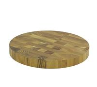 Medium Teak Chopping Board | 25cm Round Wooden Teak End Grain Kitchen Cutting Board for Prep & Serving