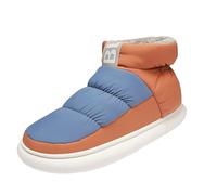 Medium Top Couple Feather Cloth Bread Shoes Parent Child Model Outer Wear Winter Padded Cotton Shoes Four Colours Warm Patchwork Colorful Boots Mens Walking Boots Size 9 (Orange, 4.5)