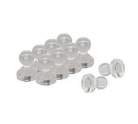 Medium Transparent Acrylic Push Pin Magnet for Fridge, Whiteboard, Noticeboard, Filing Cabinet - 15mm dia x 21mm tall - Pack of 10