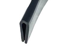 Medium U section black rubber protective trim 13mm x 4mm
