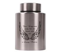 Medium Urns for Human Ashes Up to 60 Cubic Inches Medium Sized Urns for Ashes Adult Male Female Keepsake Cremation Urns for Ashes Stainless Steel (Angel Wings, Silver)