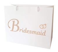 Medium Wedding Gift Bags - White and Copper Gold Gift Bag with Rope Handles and Tissue Paper - Favours (Bridesmaid)