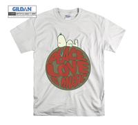 (Medium, White) Peace Love Music Snoopy Men Women Unisex Top T Shirt T-Shirt Tshirt